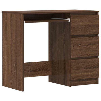 Scrivania Rovere Marrone 90x45x76 cm in Legno Multistrato - homemem39