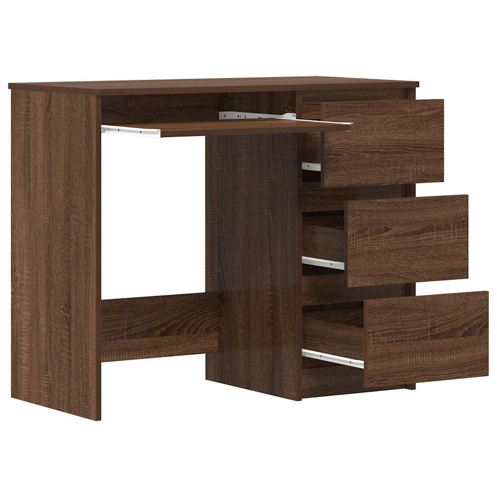 Scrivania Rovere Marrone 90x45x76 cm in Legno Multistrato - homemem39