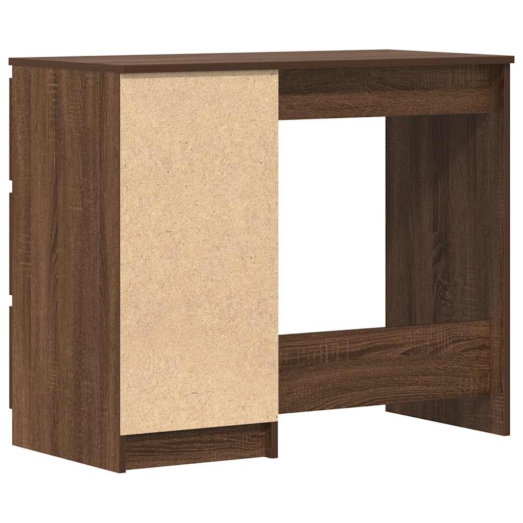 Scrivania Rovere Marrone 90x45x76 cm in Legno Multistrato - homemem39