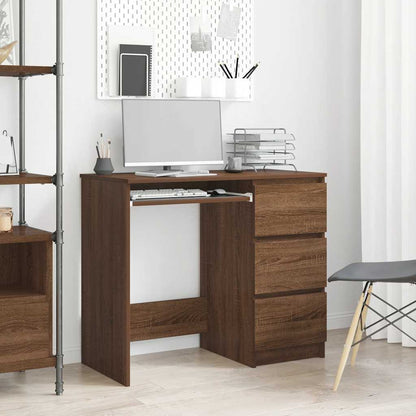 Scrivania Rovere Marrone 90x45x76 cm in Legno Multistrato - homemem39
