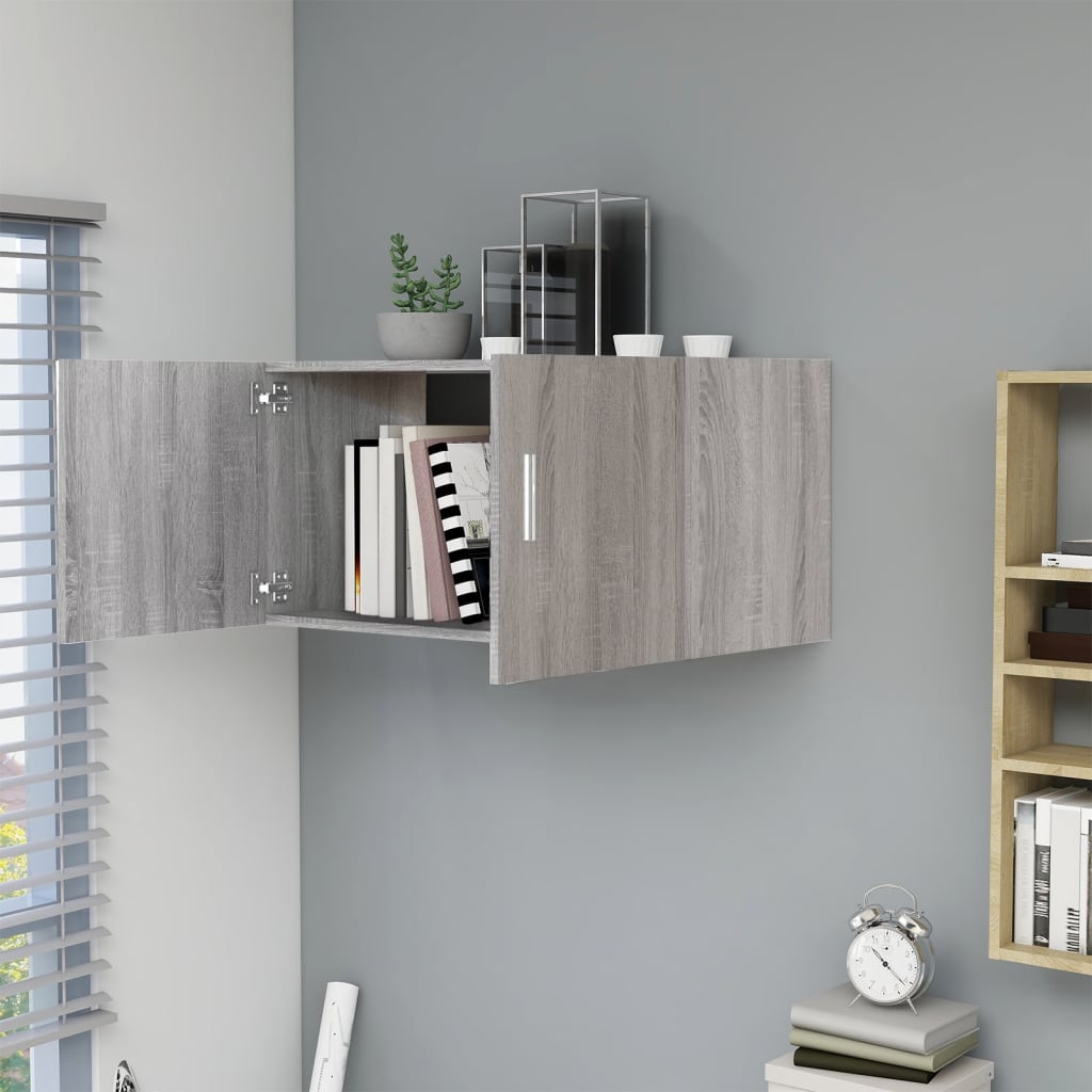 Armadietto da Parete Grigio Sonoma 80x39x40cm Legno Multistrato | homemem39