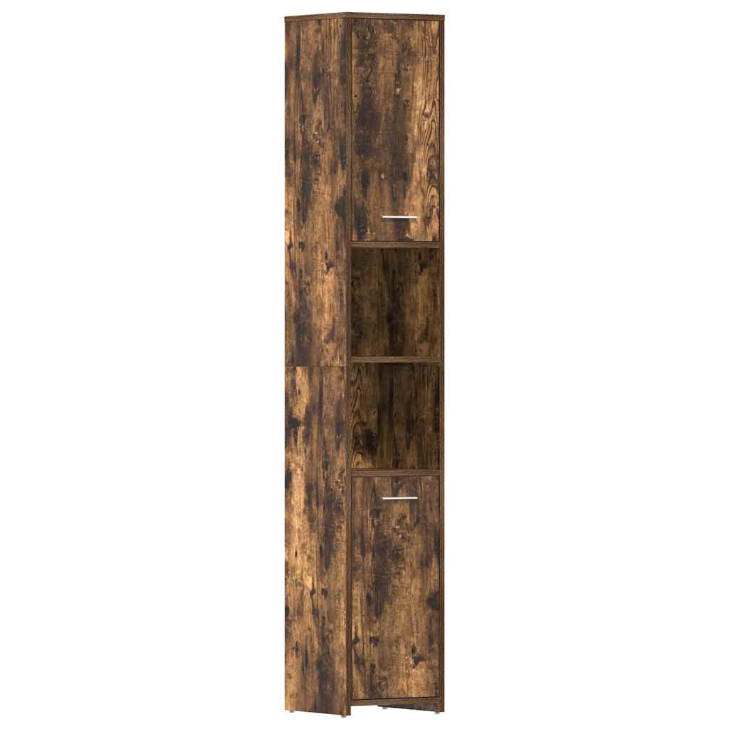 Armadietto Bagno Rovere Fumo 30x30x183,5cm Legno tecnico | homemem39