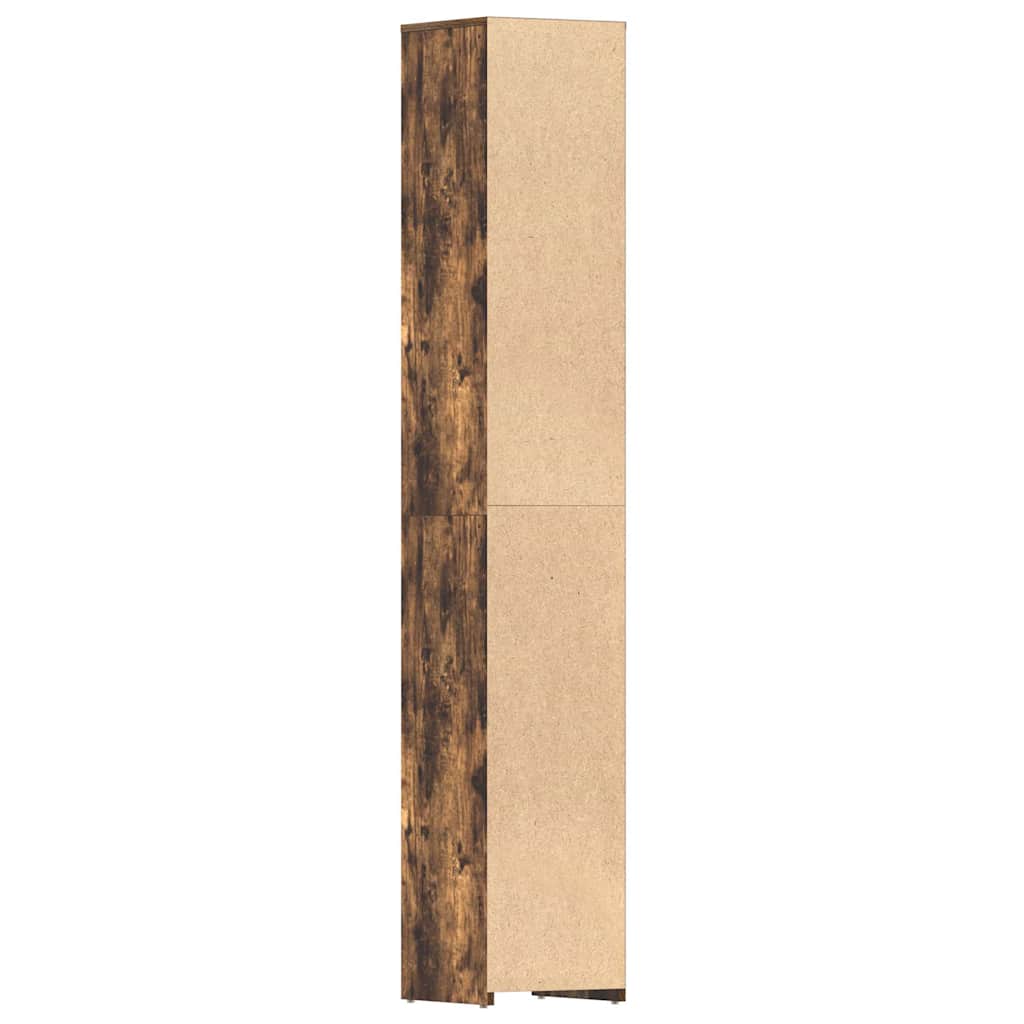 Armadietto Bagno Rovere Fumo 30x30x183,5cm Legno tecnico