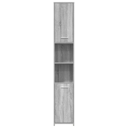 Armadietto Bagno Grigio Sonoma 30x30x183,5 cm Legno tecnico | homemem39