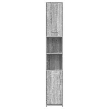 Armadietto Bagno Grigio Sonoma 30x30x183,5 cm Legno tecnico