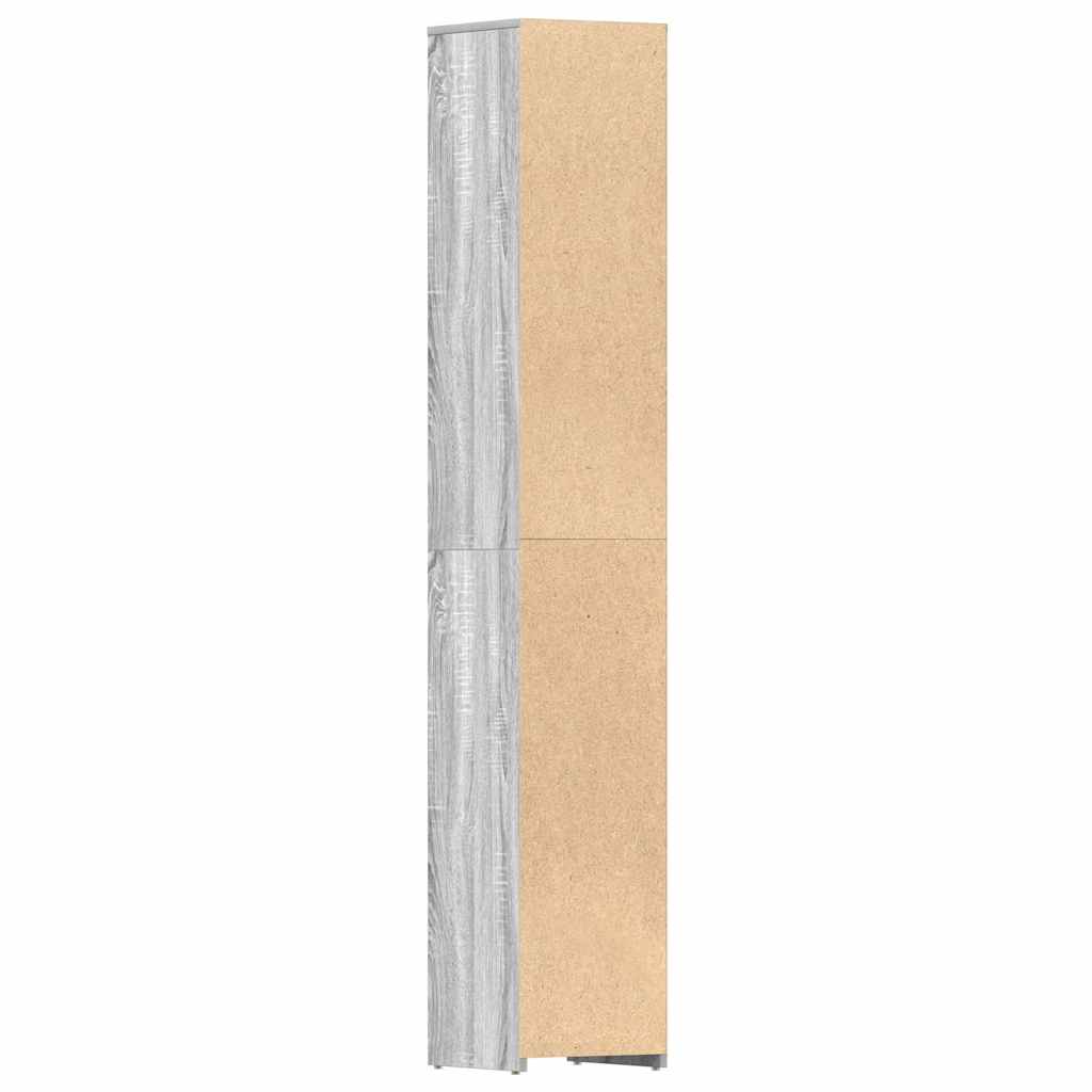 Armadietto Bagno Grigio Sonoma 30x30x183,5 cm Legno tecnico