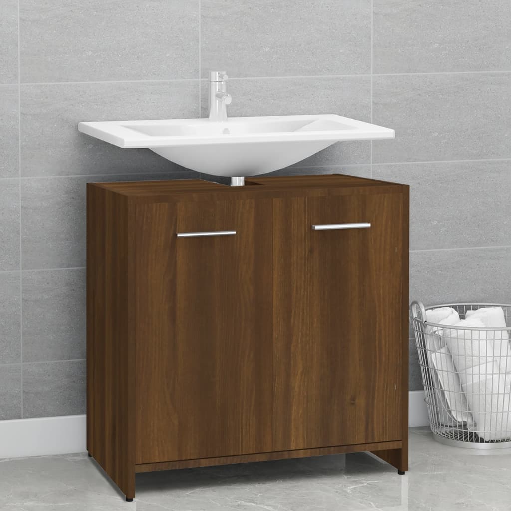 Armadietto Bagno Rovere Marrone 60x33x60cm Legno Ingegnerizzato - homemem39