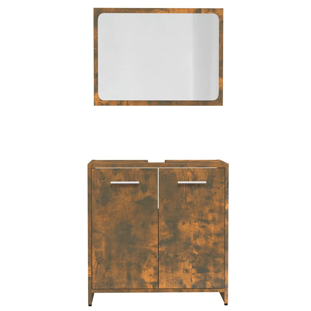 Set di Mobili da Bagno Rovere Fumo in Legno Multistrato | homemem39