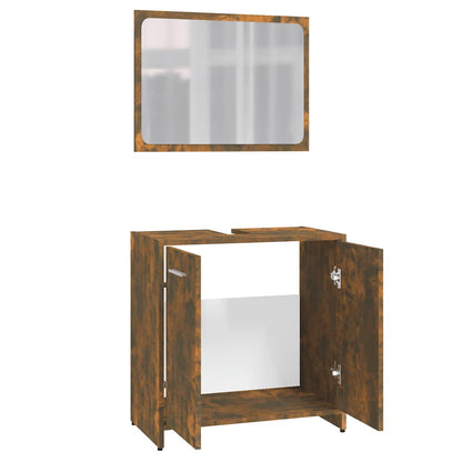 Set di Mobili da Bagno Rovere Fumo in Legno Multistrato | homemem39