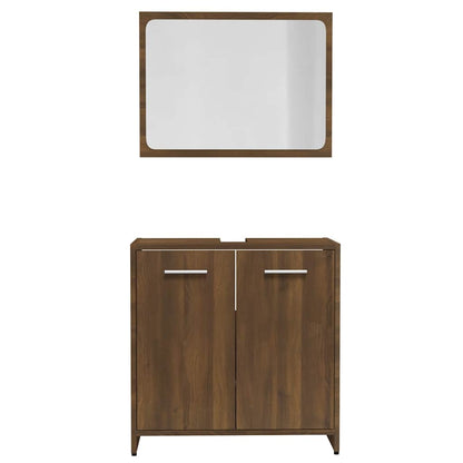 Set Mobili da Bagno Rovere Marrone in Legno Multistrato | homemem39