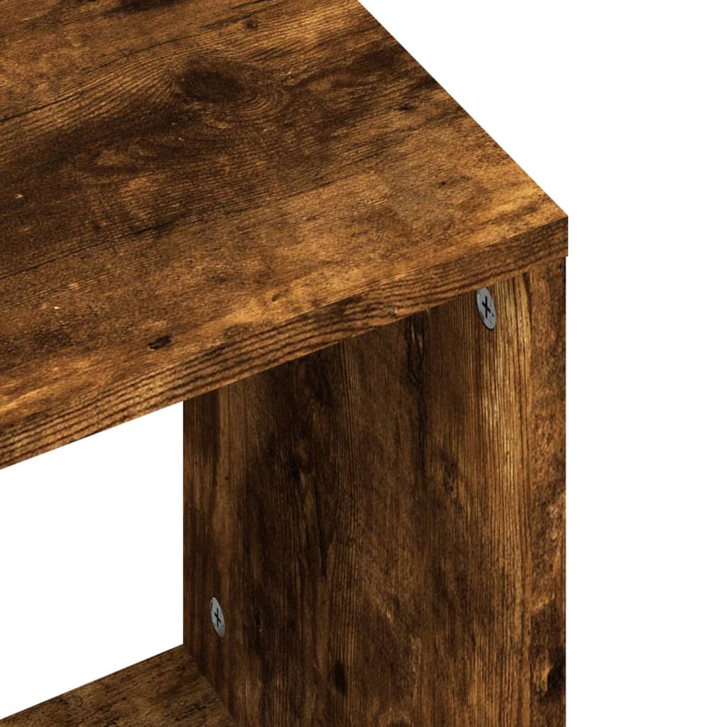 Tavolini Impilabili 2 pz Rovere Fumo in Legno Multistrato | homemem39