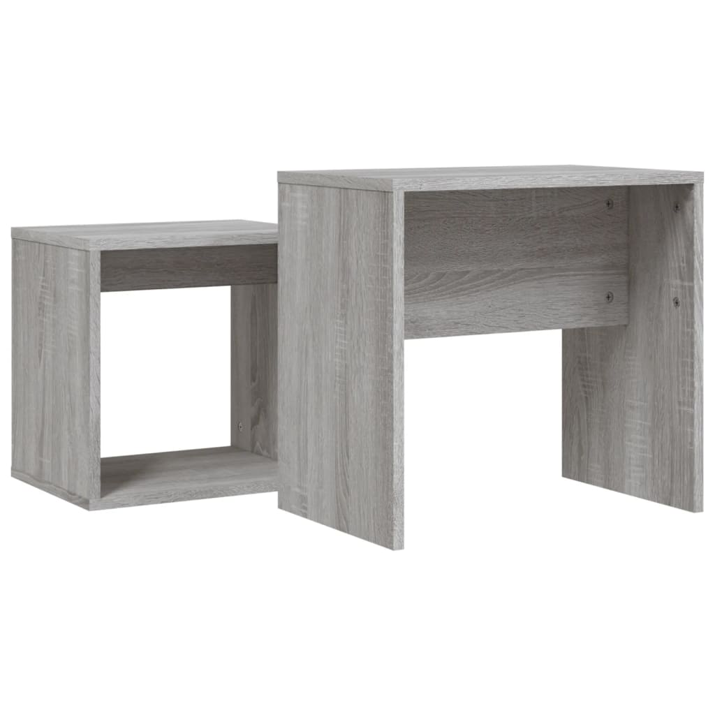 Tavolini Salotto Impilabili 2pz Grigio Sonoma Legno Multistrato | homemem39