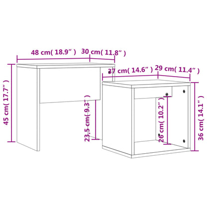 Tavolini Salotto Impilabili 2pz Grigio Sonoma Legno Multistrato | homemem39
