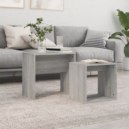 Tavolini Salotto Impilabili 2pz Grigio Sonoma Legno Multistrato | homemem39