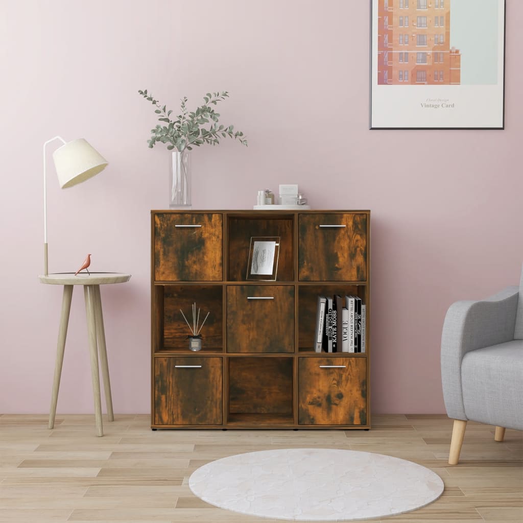 Libreria Rovere Fumo 90x30x90 cm in Legno Multistrato | homemem39