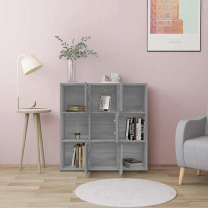 Libreria Grigio Sonoma 90x30x90 cm in Legno Multistrato