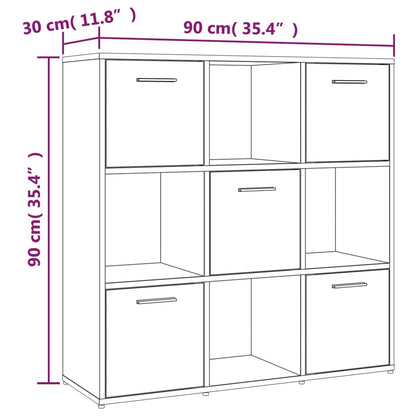 Libreria Grigio Sonoma 90x30x90 cm in Legno Multistrato | homemem39