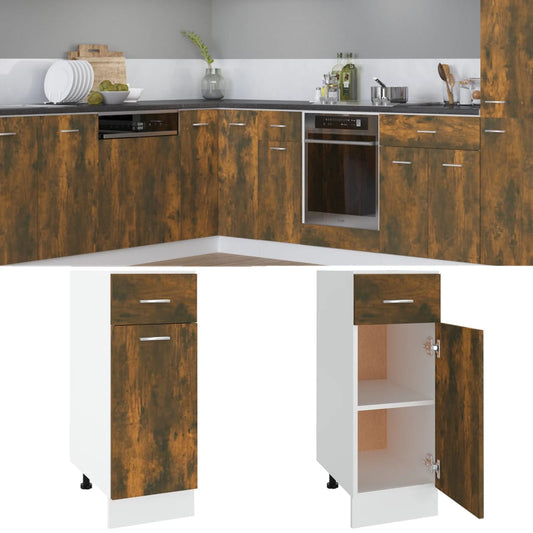 Mobile con Cassetto “Lyon” Rovere Fumo 30x46x81,5 cm - homemem39
