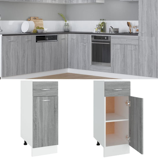 Mobile con Cassetto “Lyon” Grigio Sonoma 30x46x81,5 | homemem39