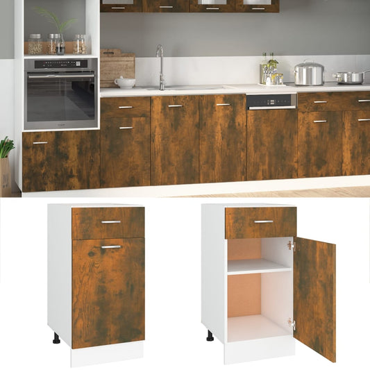 Mobile con Cassetto “Lyon” Rovere Fumo 40x46x81,5 cm - homemem39