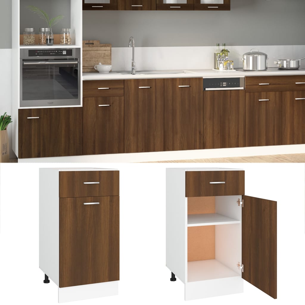 Mobile con Cassetto “Lyon” Rovere Marrone 40x46x81,5