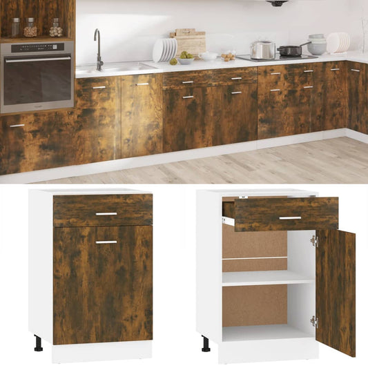 Mobile con Cassetto “Lyon” Rovere Fumo 50x46x81,5 cm - homemem39