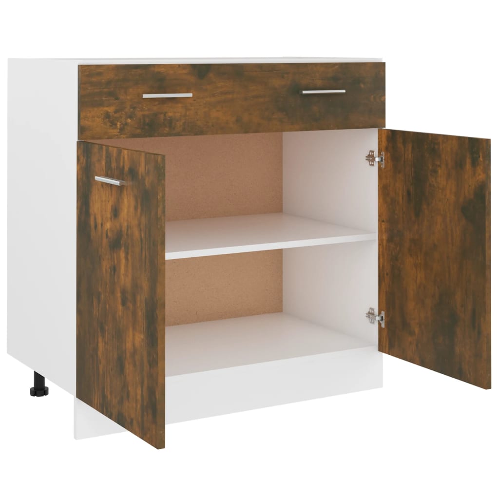 Mobile con Cassetto Rovere Fumo 80x46x81,5 cm Legno Multistrato - homemem39