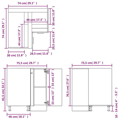 Armadietto Cucina “Lyon” 75,5x75,5x81,5 cm