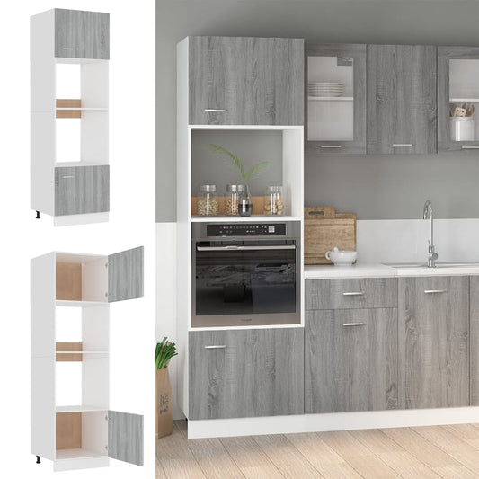 Armadio Microonde “Lyon” Grigio Sonoma 60x57x207 cm - homemem39