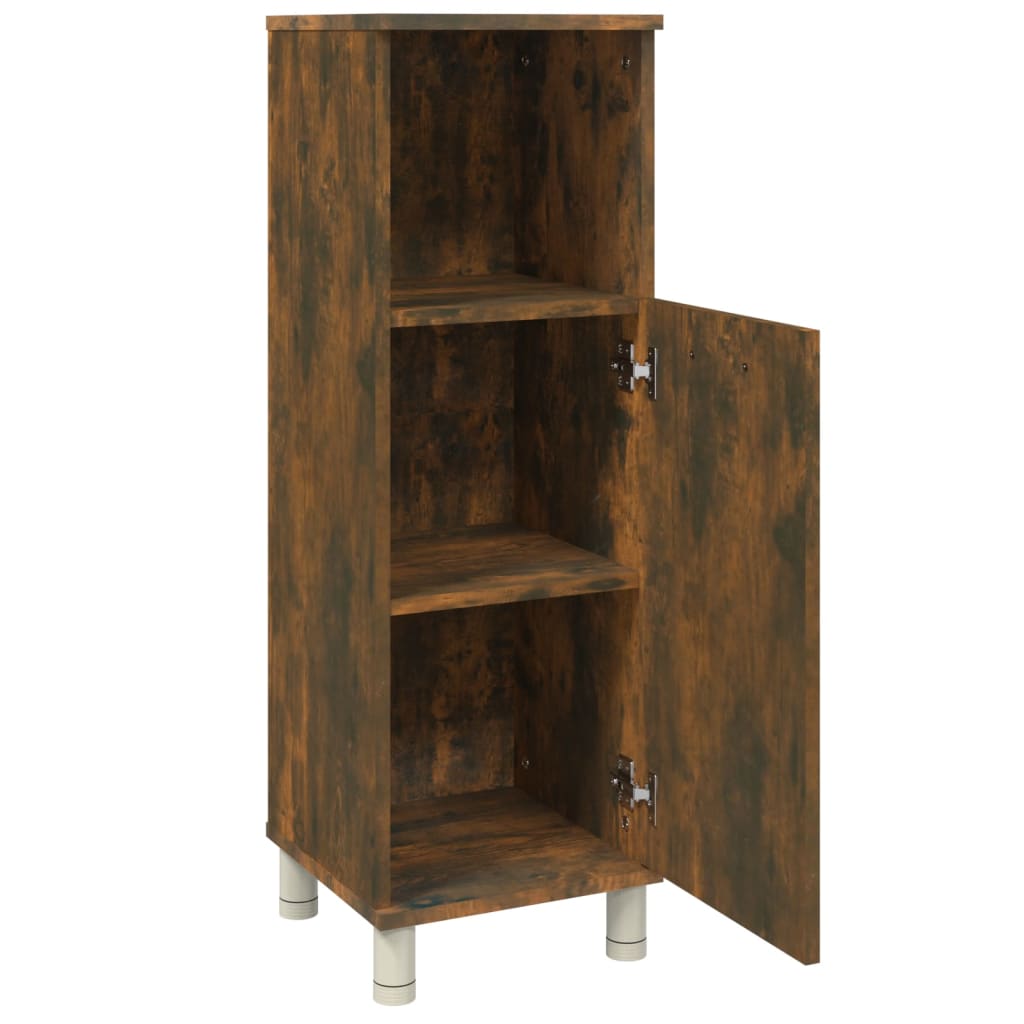 Armadietto Bagno Rovere Fumo 30x30x95 cm in Legno Multistrato | homemem39