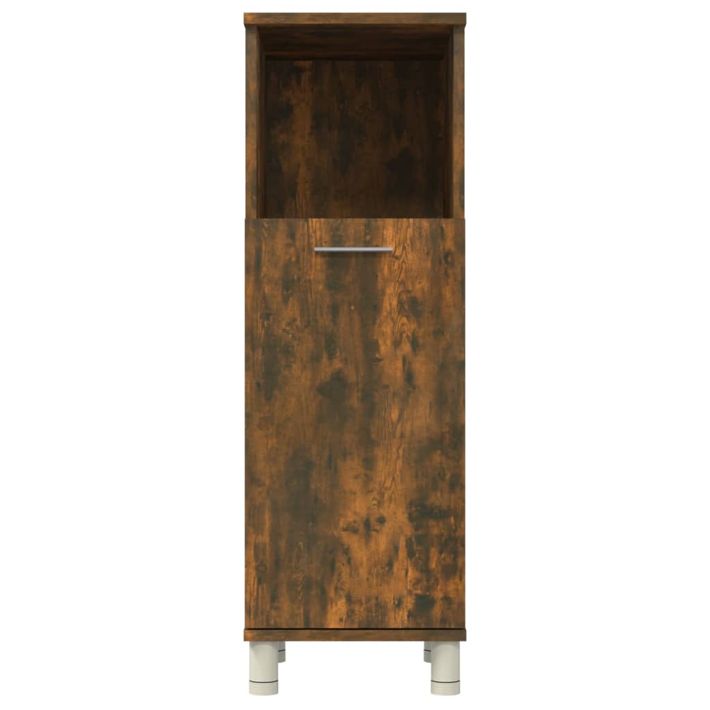 Armadietto Bagno Rovere Fumo 30x30x95 cm in Legno Multistrato | homemem39
