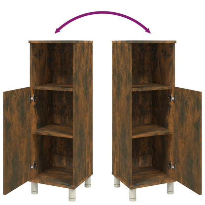 Armadietto Bagno Rovere Fumo 30x30x95 cm in Legno Multistrato | homemem39