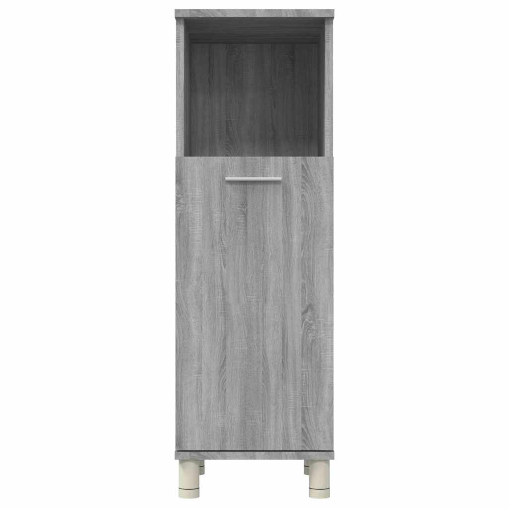 Armadietto Bagno Grigio Sonoma 30x30x95 cm in Legno Multistrato