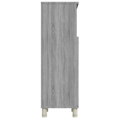 Armadietto Bagno Grigio Sonoma 30x30x95 cm in Legno Multistrato