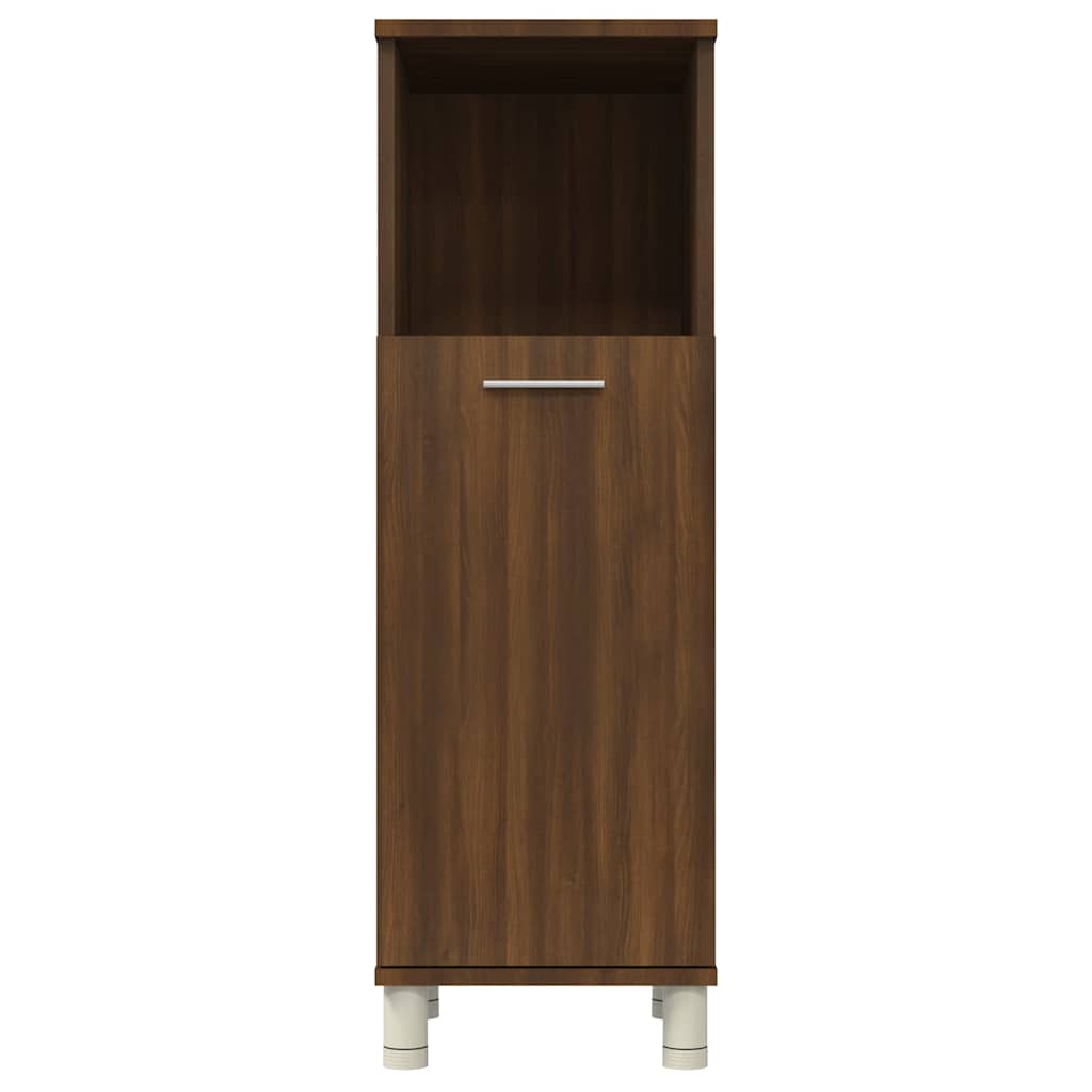 Armadietto Bagno Rovere Marrone 30x30x95cm in Legno Multistrato