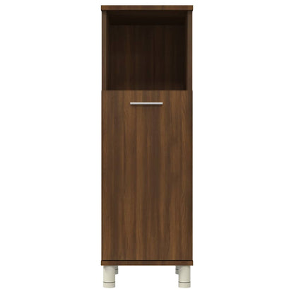 Armadietto Bagno Rovere Marrone 30x30x95cm in Legno Multistrato