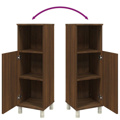 Armadietto Bagno Rovere Marrone 30x30x95cm in Legno Multistrato