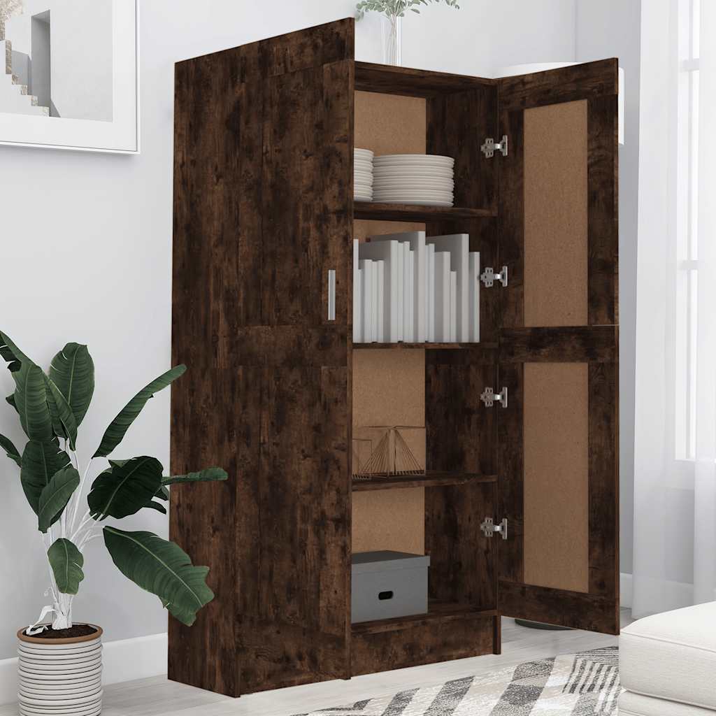 Libreria Rovere Fumo 82,5x30,5x150 cm in Legno Multistrato | homemem39