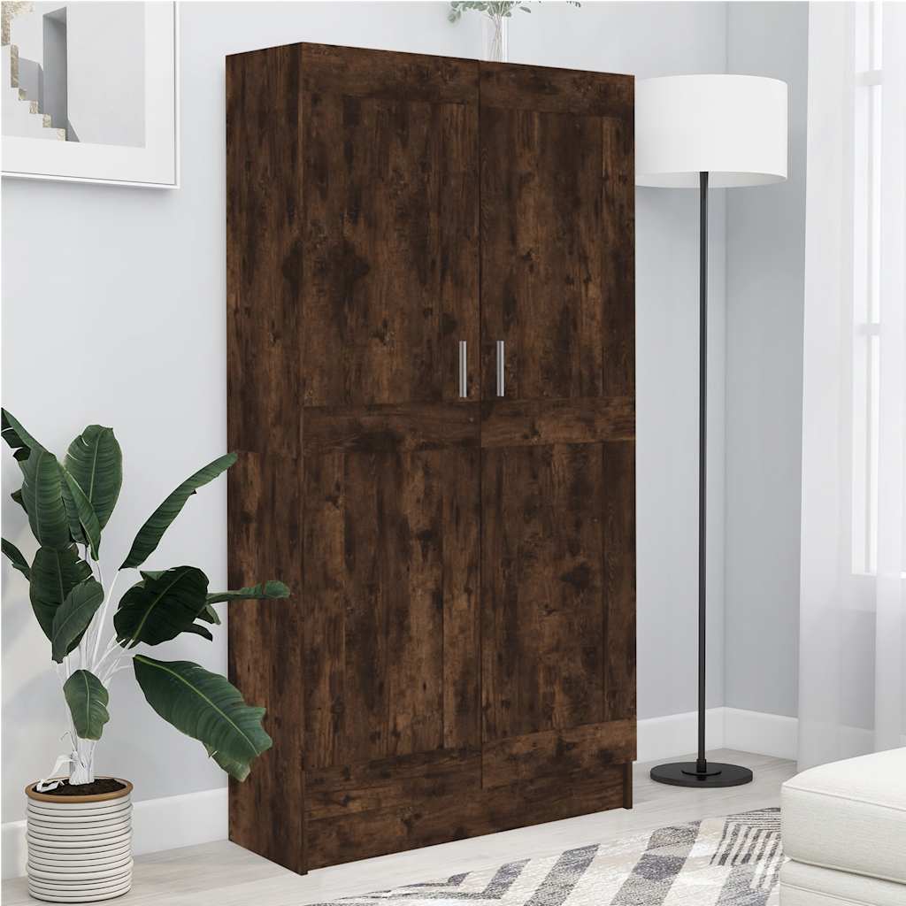 Libreria Rovere Fumo 82,5x30,5x150 cm in Legno Multistrato | homemem39