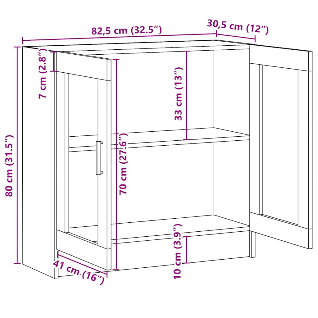 Mobile Vetrina Rovere Fumo 82,5x30,5x80 cm Legno Multistrato | homemem39