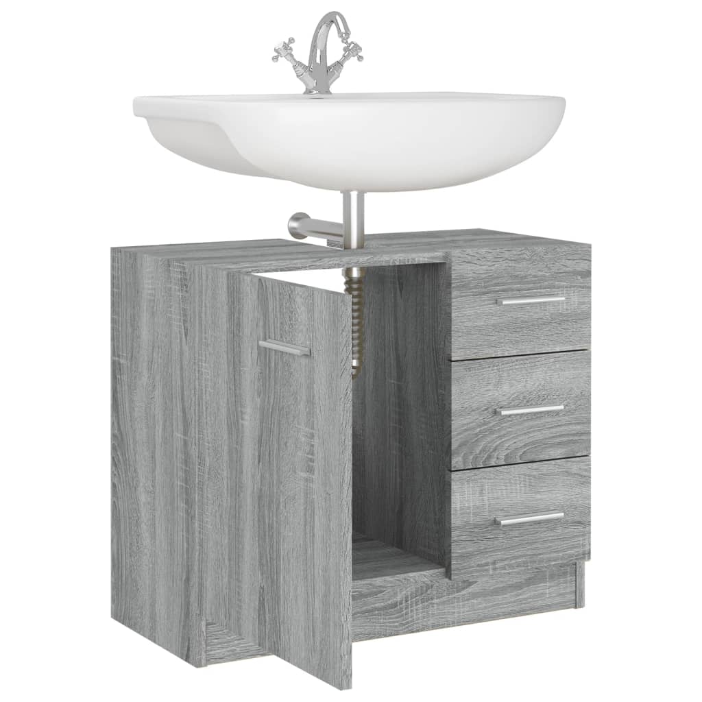 Mobile Lavabo Grigio Sonoma 63x30x54 cm in Legno Multistrato | homemem39