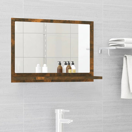 Specchio da Bagno Rovere Fumo 60x10,5x37cm in Legno Multistrato | homemem39