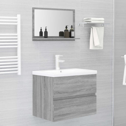 Specchio da Bagno Grigio Sonoma 60x10,5x37 cm Legno Multistrato | homemem39
