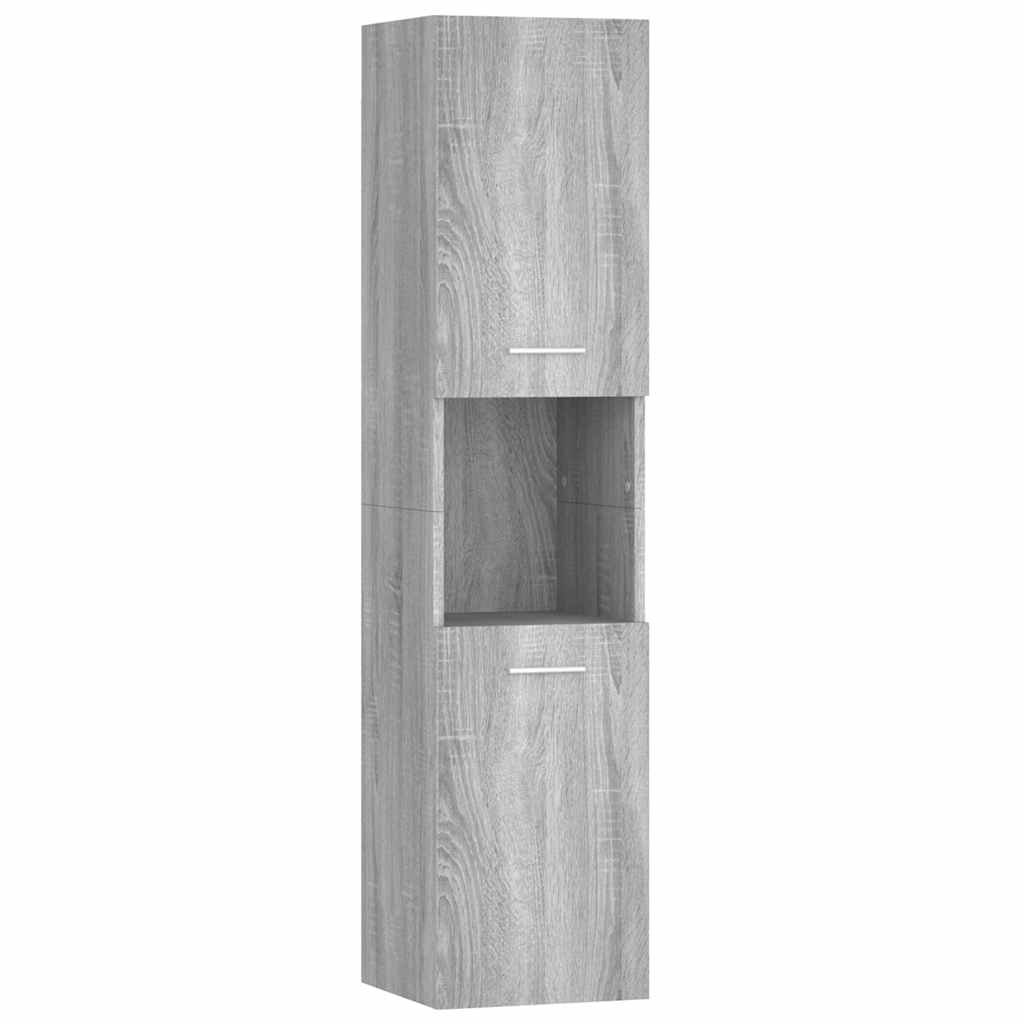 Armadietto Bagno Grigio Sonoma 30x30x130cm in Legno Multistrato | homemem39