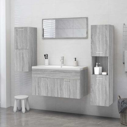 Armadietto Bagno Grigio Sonoma 30x30x130cm in Legno Multistrato | homemem39