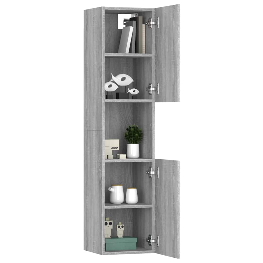 Armadietto Bagno Grigio Sonoma 30x30x130cm in Legno Multistrato | homemem39