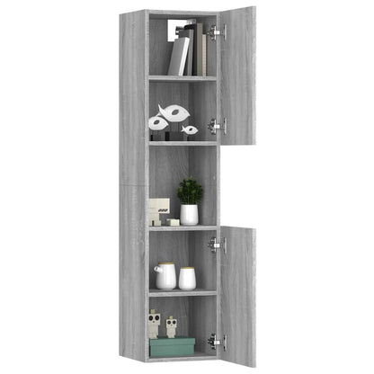 Armadietto Bagno Grigio Sonoma 30x30x130cm in Legno Multistrato | homemem39