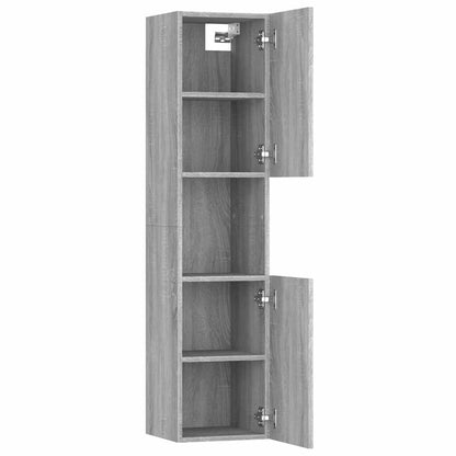 Armadietto Bagno Grigio Sonoma 30x30x130cm in Legno Multistrato | homemem39