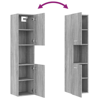 Armadietto Bagno Grigio Sonoma 30x30x130cm in Legno Multistrato | homemem39