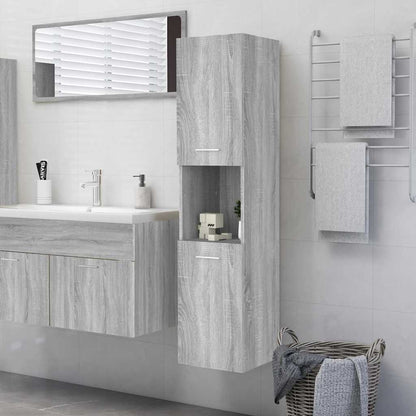 Armadietto Bagno Grigio Sonoma 30x30x130cm in Legno Multistrato | homemem39